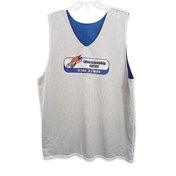 Vntg Gatorade Jr. NBA Championship Series Mesh Tank Top Mens XL Blue Reversible - Picture 2 of 15